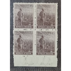 ARGENTINA 1912 GJ 339 CUADRO DE ESTAMPILLAS NUEVAS CON GOMA EL TERCER SELLO CON BONITA VARIEDAD MINT !!!